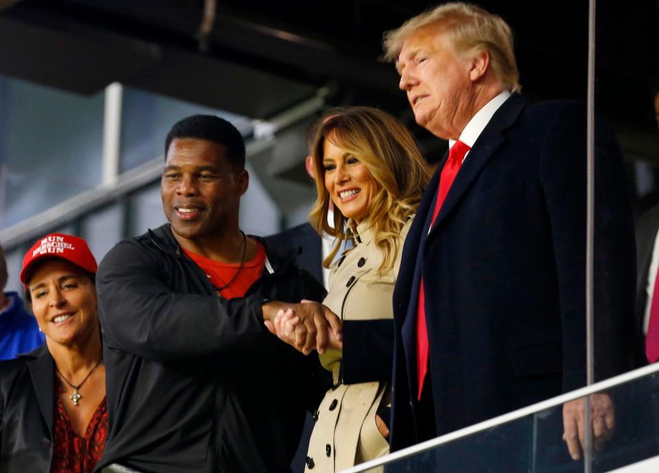 Herschel Walker, Melania Trump, and Donald Trump