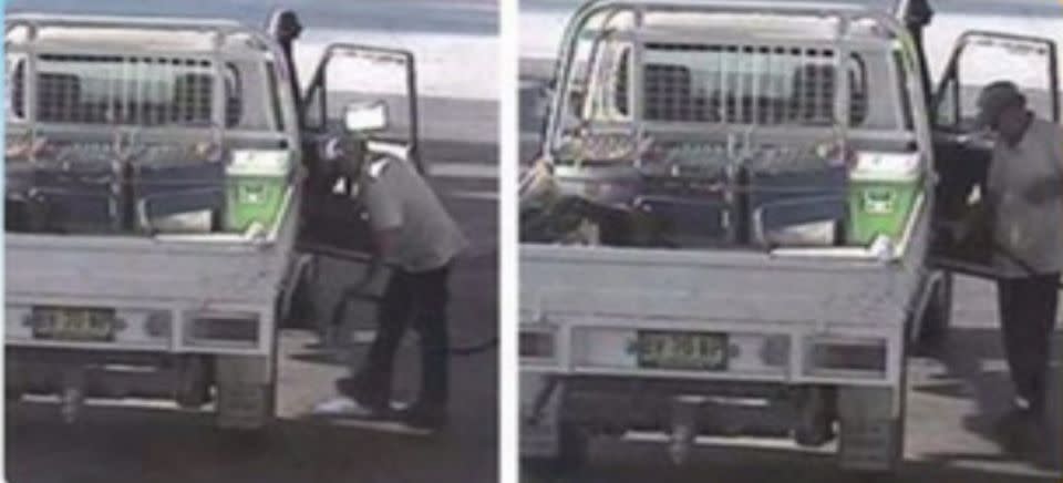 This is the white Toyota LandCruiser utility bearing the registration plates BV70WP. Photo: 7 News