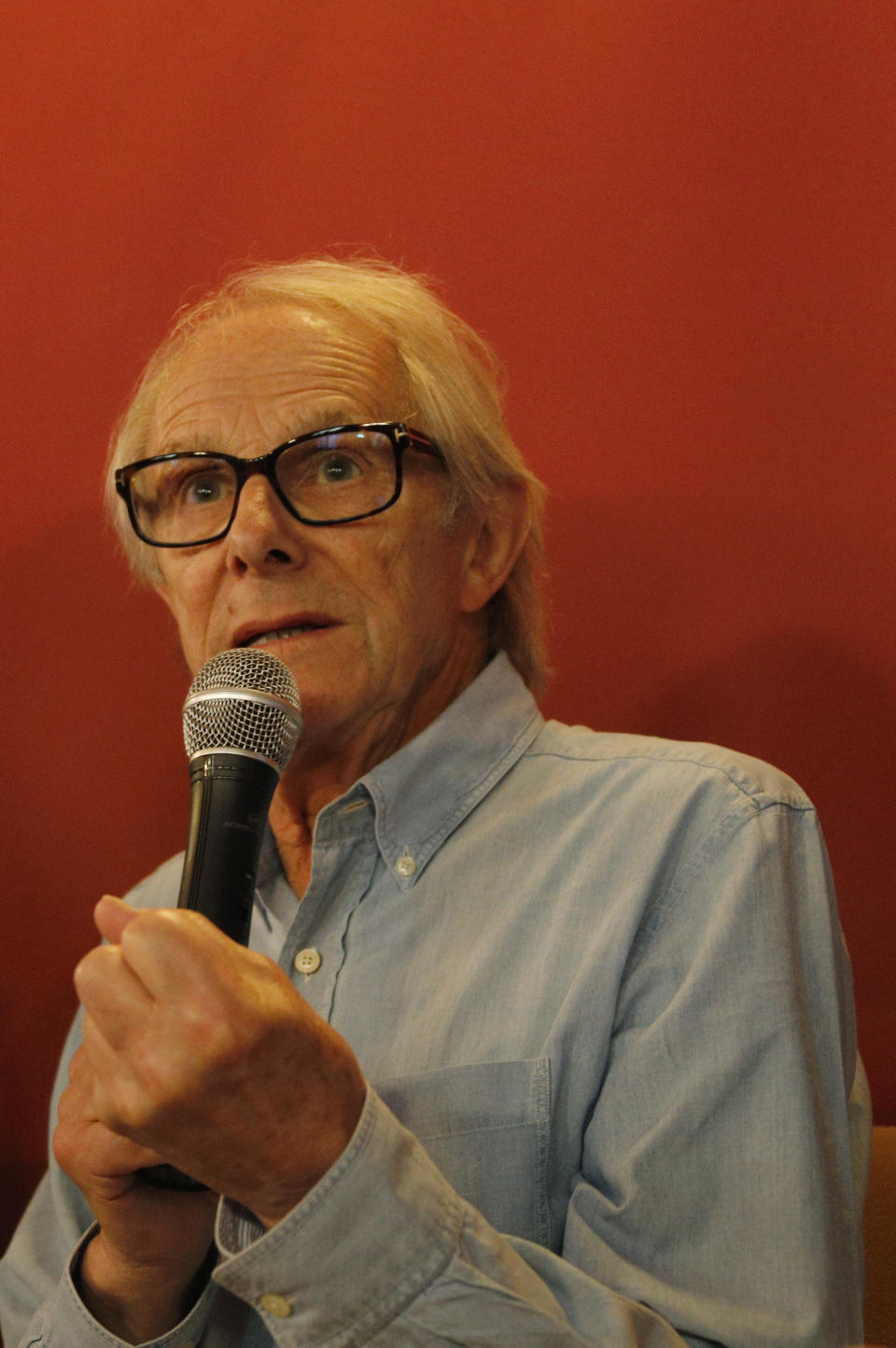 PALMA DE MALLORCA, SPAIN - JULY 02: Ken Loach attends a masterclass during  the Atlantida Film Fest where many activities and movie premieres are planned on July 02, 2019 in Palma de Mallorca, Spain. (Photo by Clara Margais/Getty Images)