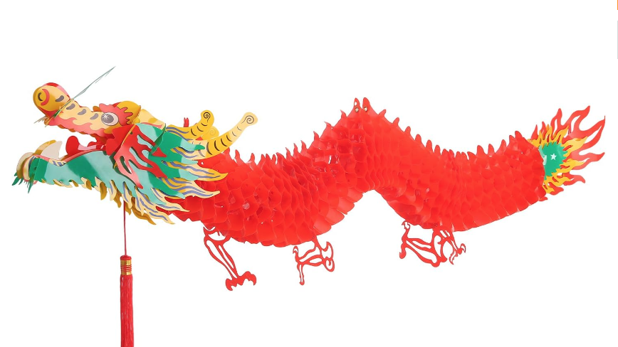 3d lunar new year dragon garland