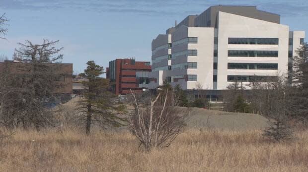 An area of wetland next to the Health Sciences Centre is being filled in to prepare the site of the new hospital.