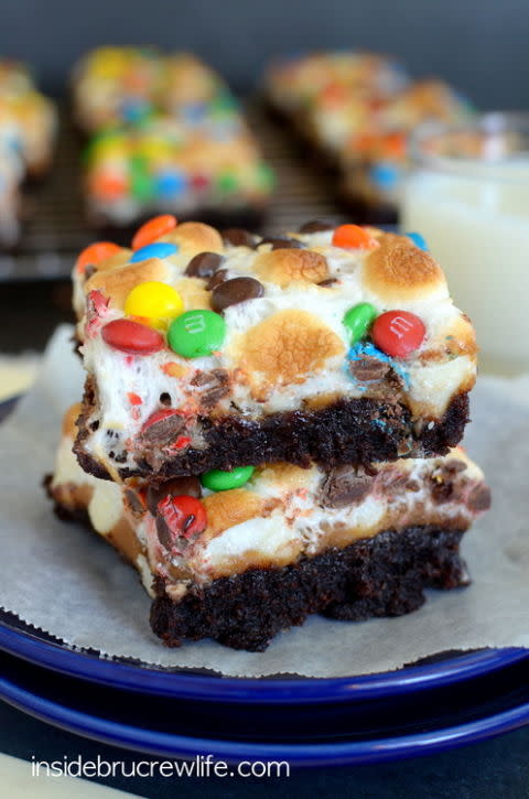 Caramel Marshmallow M&M Brownies