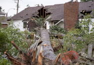 <p>A home shows a hole where a tree fell into it during a tornado in the Arlington Woods neighbourhood of Ottawa, on Sunday, Sept. 23, 2018. The storm tore roofs off of homes, overturned cars and felled power lines in the Ottawa community of Dunrobin and in Gatineau, Que. A second tornado also hit the Nepean neighbourhood of Arlington Woods. (Photo from Justin Tang/The Canadian Press) </p>