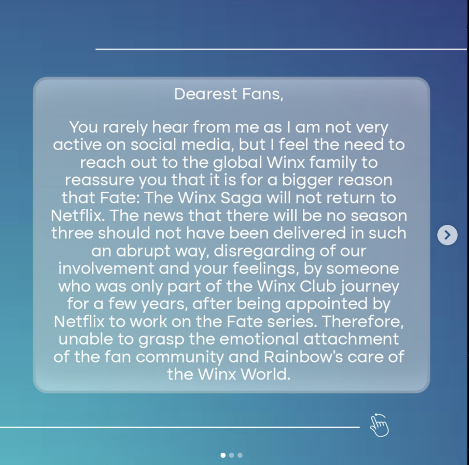 ‘Winx World’ creator Iginio Straffi discusses future following Netflix cancellation (Instagram)