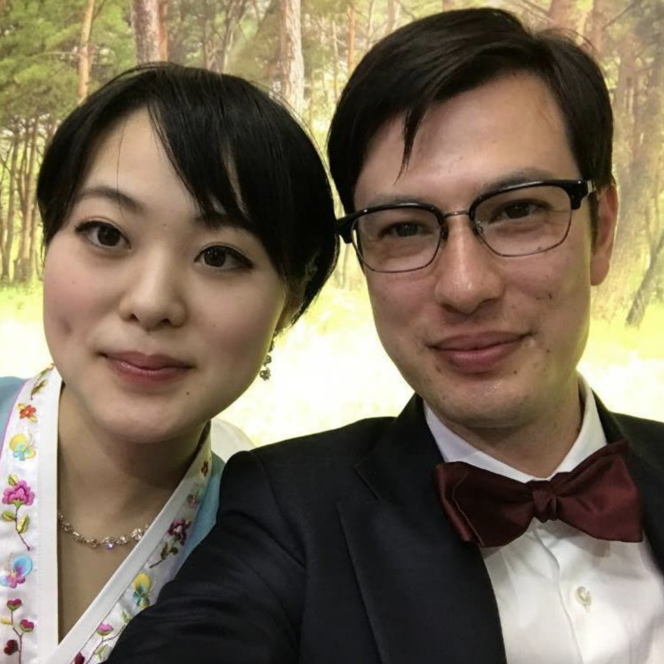 Mr Sigley's wife Yuka Morinaga, who he is pictured here with in a Facebook photo, last heard from him on Monday.