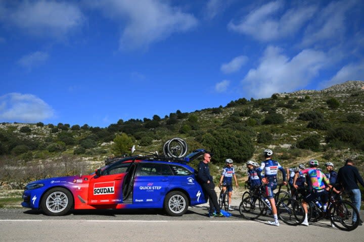 <span class="article__caption">WorldTour teams send a swathe of staffers, vehicles and spares to support riders at altitude camps.</span> (Photo: Luc Claessen/Getty Images)