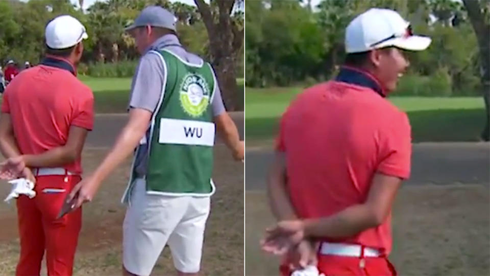 Wu was given a hilarious lecture from his caddie. Pic: European Tour