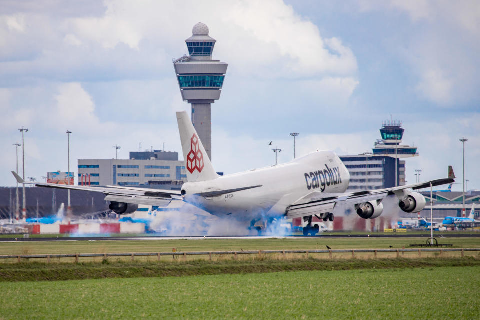 A Cargolux Airlines International Boeing 747-4HQF(ER) landing in Amsterdam Schiphol International Airport in The Netherlands on August 30, 2018. / Credit: Nicolas Economou/NurPhoto via Getty Images