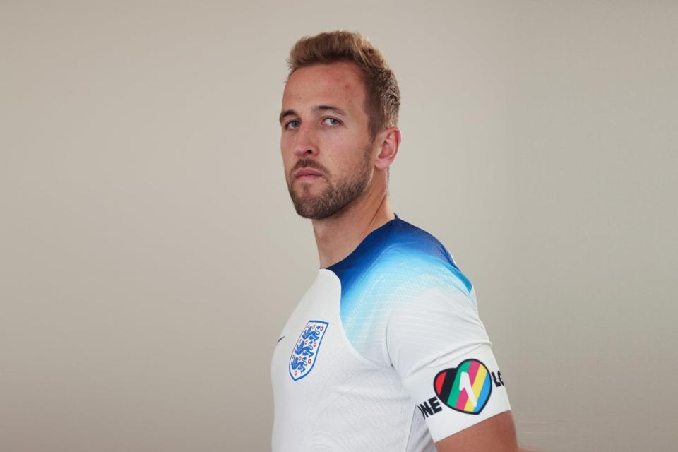 Harry Kane wearing the One Love armband  (Getty Images)