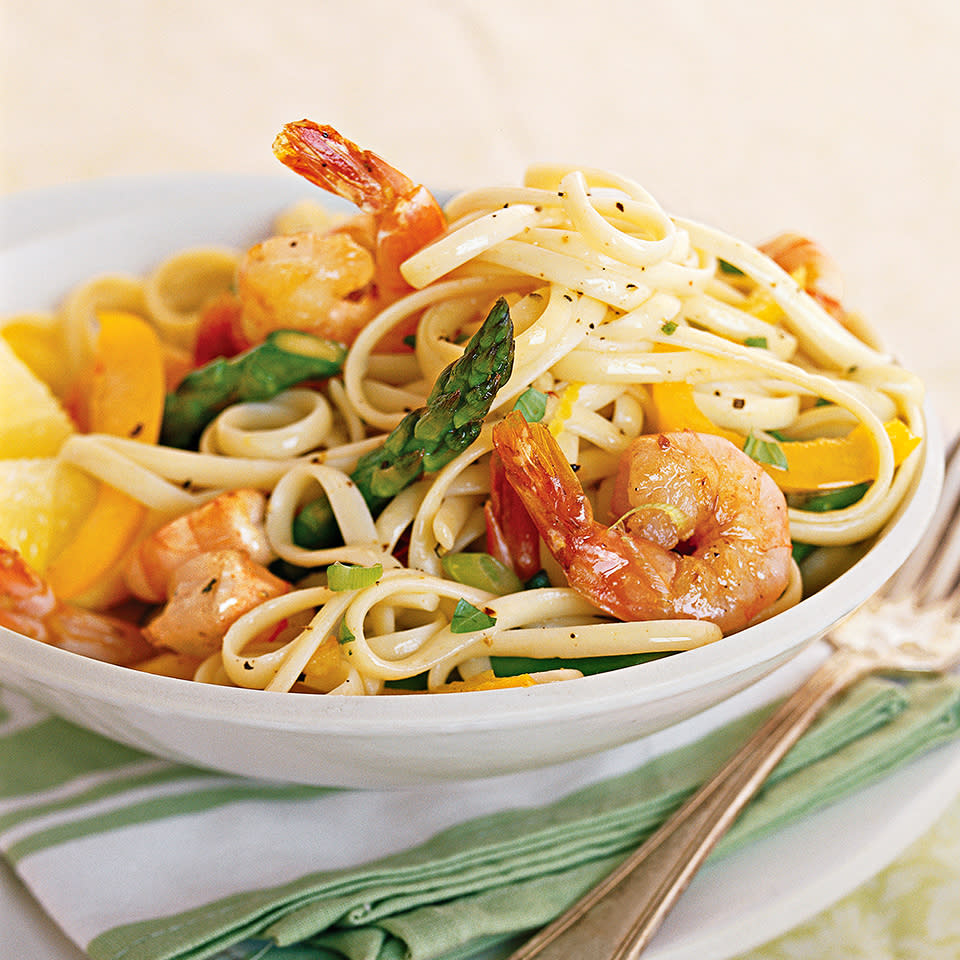 Basil-Lemon Shrimp Linguine