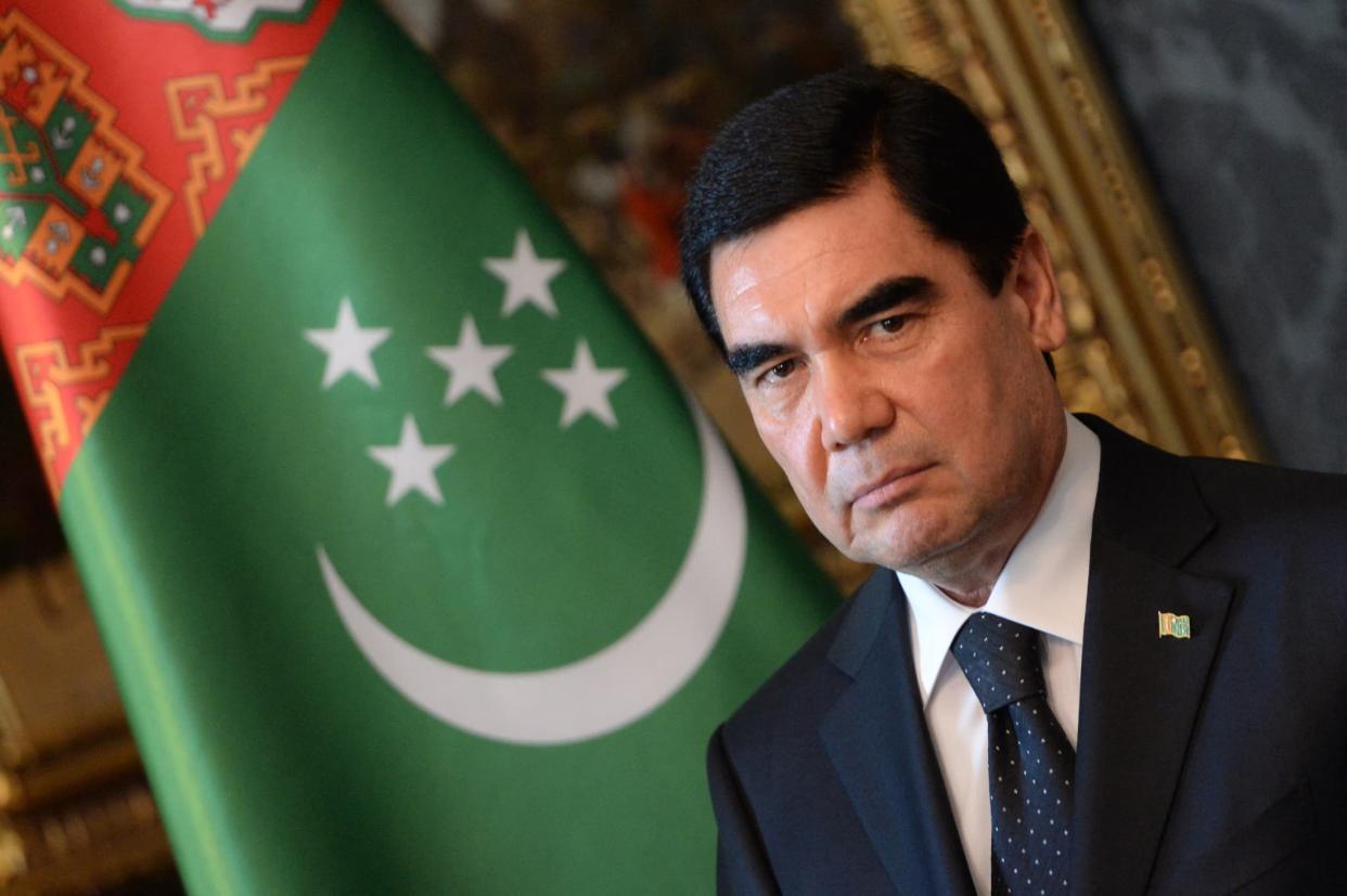 L'ancien président du Turkménistan Gurbanguly Berdimuhamedow. - ATTILA KISBENEDEK / AFP