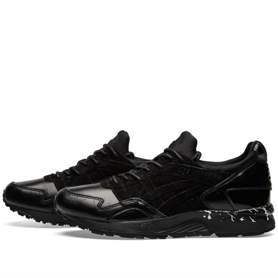 <p>Asics team up with Japanese retailer United Arrows for a blacked out runner in suave leather and suede. Note the hint of monochrome present on the low-key speckled midsole.</p><p><em>£119, <a rel="nofollow noopener" href="http://www.endclothing.com/gb/asics-x-united-arrows-gel-lyte-v-h6d1k-9090.html" target="_blank" data-ylk="slk:endclothing.com;elm:context_link;itc:0;sec:content-canvas" class="link ">endclothing.com</a></em></p>