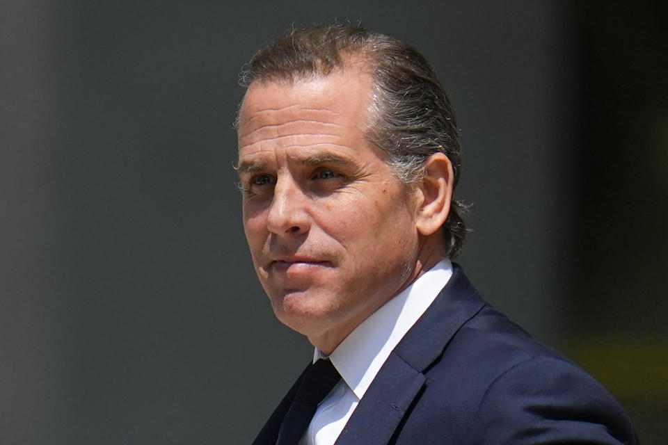 FILE - President Joe Biden's son, Hunter Biden, leaves after a court appearance, July 26, 2023, in Wilmington, Del. House Republicans are warning Hunter Biden that they will move to hold him in contempt of Congress if he doesn’t appear this month for a closed-door deposition, raising the stakes in the growing standoff over testimony from President Joe Biden's son. (AP Photo/Julio Cortez, File)