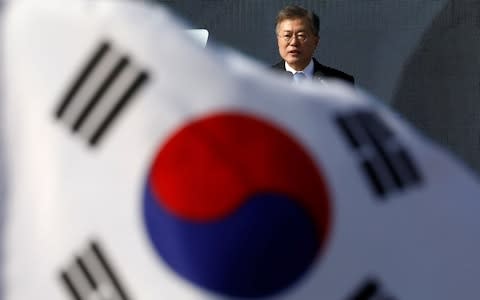 South Korea's President Moon Jae - Credit:  KIM HONG-JI/AFP