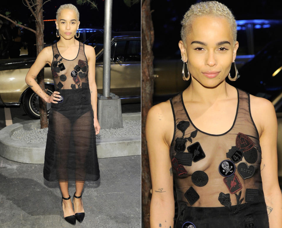 <p>Bloß keine falsche Bewegung machen! Wie durch ein Wunder gelang es Schauspielerin Zoe Kravitz auf der "America's Next Top Model"-Party in New York, in ihrem transparenten Dress von Alexander Wang eine kleine Red Carpet-Katastrophe zu verhindern: Die winzigen Stoffelemente im Brustbereich waren tatsächlich Waffe genug gegen einen peinlichen Nippelblitzer! (8. Dezember 2016, Bilder: Getty Images) </p>