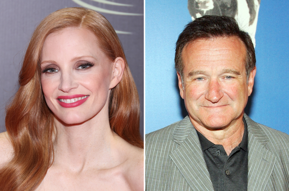 Jessica Chastain and Robin Williams (Getty Images)