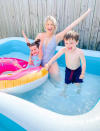 <p>The former <em>Bachelorette</em> and her two kids — daughter Molly, 4, and son Riley, 3 — had a backyard swim at their new home in Tennessee. "Our pool days look a little different here in Nashville than they did in California," <a href="https://www.instagram.com/p/CPYNCakn0iy/" rel="nofollow noopener" target="_blank" data-ylk="slk:she wrote;elm:context_link;itc:0;sec:content-canvas" class="link ">she wrote</a>. "But I'll take em!"</p>