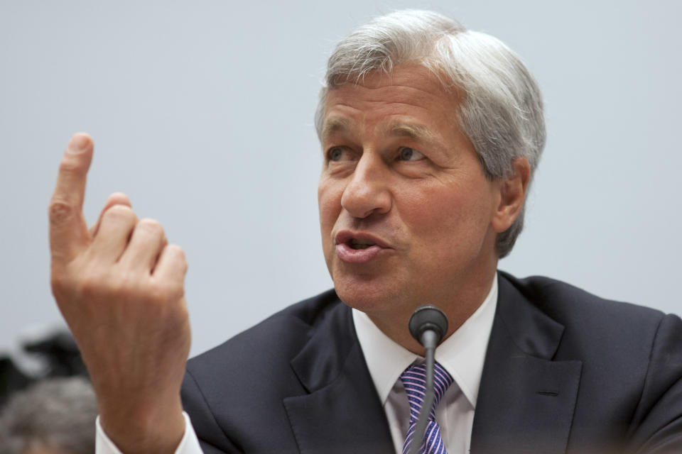 Jamie Dimon, CEO of JPMorgan Chase, testifies before the House Financial Services Committee on Capitol Hill in Washington, on Tuesday, June 19, 2012. (AP Photo/Jacquelyn Martin)
