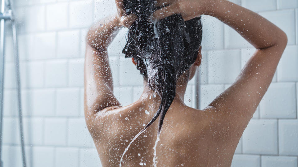 Woman in a shower