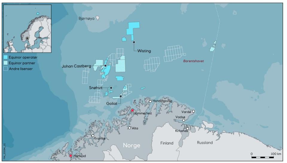 威斯汀油田位置示意圖。（摘自 Equinor 文件）