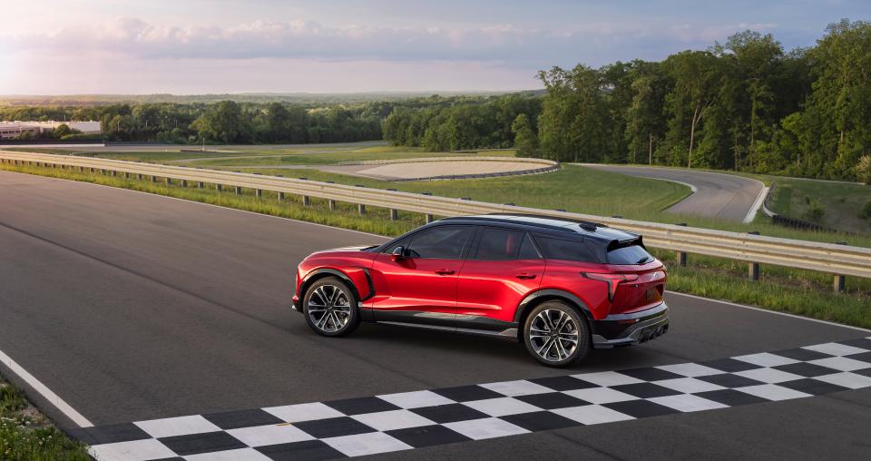GM introduced the 2024 Chevrolet Blazer EV on July 18, 2022 seen here. It goes into production in fall of 2023. On Tuesday, GM announced a deal with Hertz to sell it 175,000 electric vehicles over the next five years.