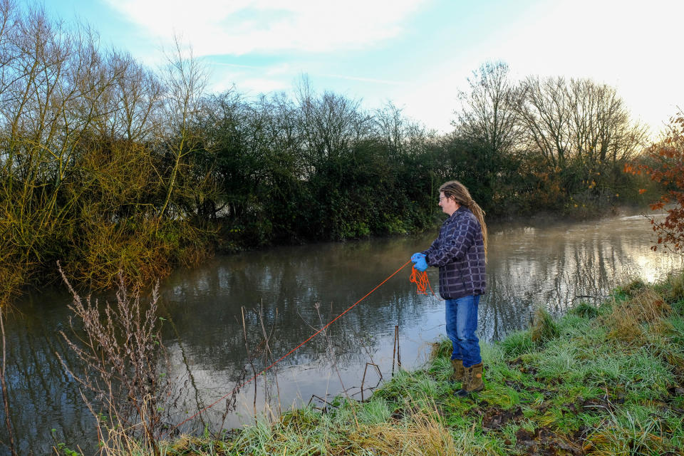 Che Williams during his visit the River Tame near Sutton Coldfield