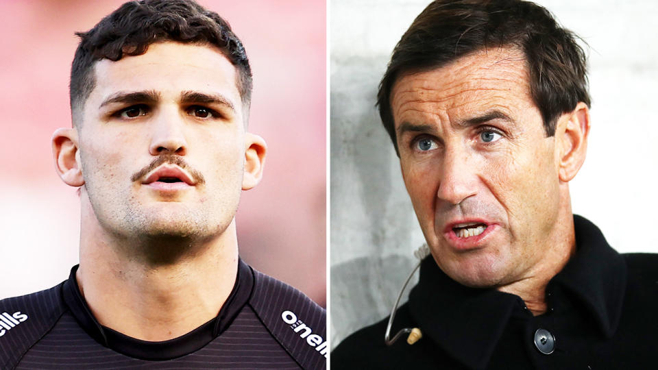Andrew Johns and Nathan Cleary, pictured here in the NRL.
