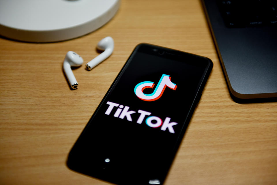 CHINA - 2020/09/03: In this photo illustration a TikTok logo displayed on a smartphone. (Photo Illustration by Sheldon Cooper/SOPA Images/LightRocket via Getty Images)