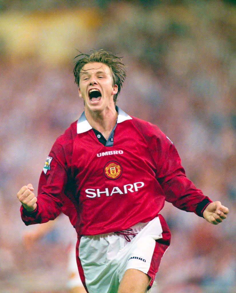 david beckham manchester united 1996 fa charity shield