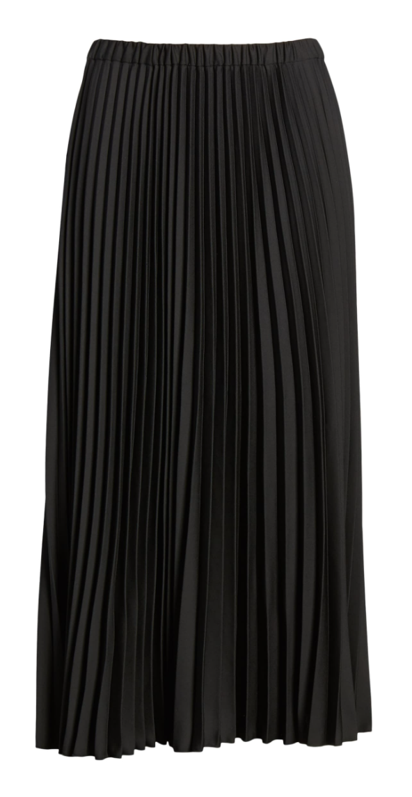 Halogen Pleated Midi Skirt in Black