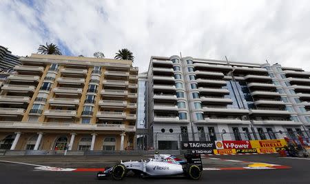 Williams Formula One Driver Valtteri Bottas of Finland drives his car during the first free practice session at the Monaco F1 Grand Prix May 21, 2015. REUTERS/Stefano Rellandini