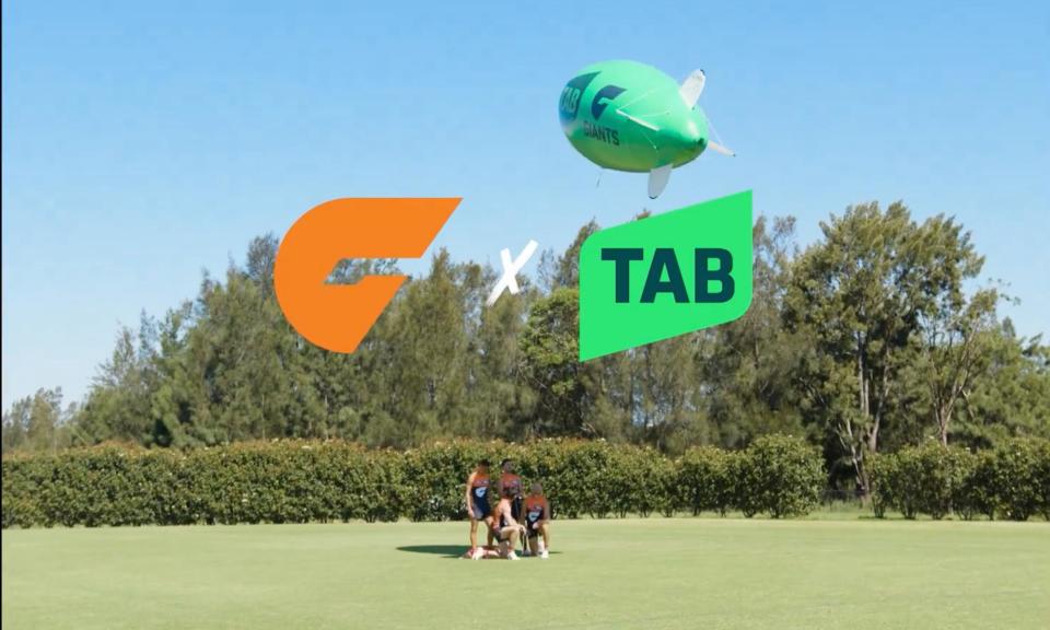 <span>Screengrab of a Tabcorp commercial featuring the GWS Giants. The ACT attorney general says the club’s partnership with Tabcorp is irresponsible and an outlier in the AFL.</span><span>Photograph: TabCorp</span>