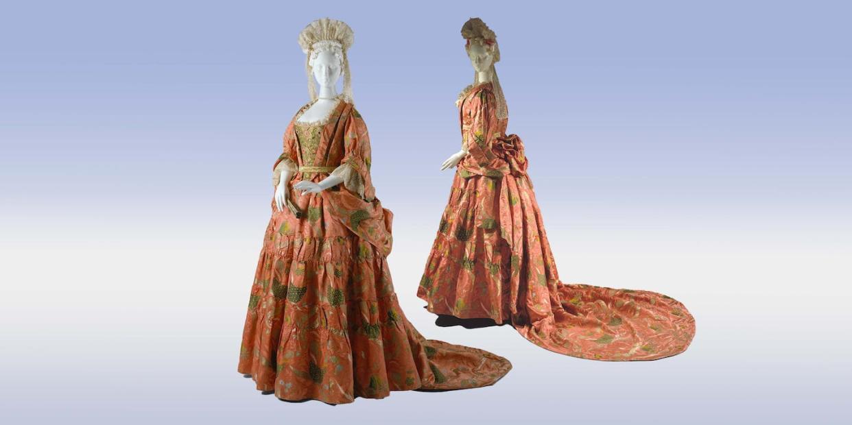 A British mantua c. 1708. <a href="https://www.metmuseum.org/art/collection/search/81809" rel="nofollow noopener" target="_blank" data-ylk="slk:The Met/Purchase, Rogers Fund, Isabel Shults Fund and Irene Lewisohn Bequest, 1991;elm:context_link;itc:0;sec:content-canvas" class="link ">The Met/Purchase, Rogers Fund, Isabel Shults Fund and Irene Lewisohn Bequest, 1991</a>