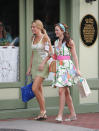 <p><em>Gossip Girl</em> stars Blake Lively and Leighton Meester rocking some Kate Spade designs whilst filming the hit show back in 2008. Source: Getty </p>