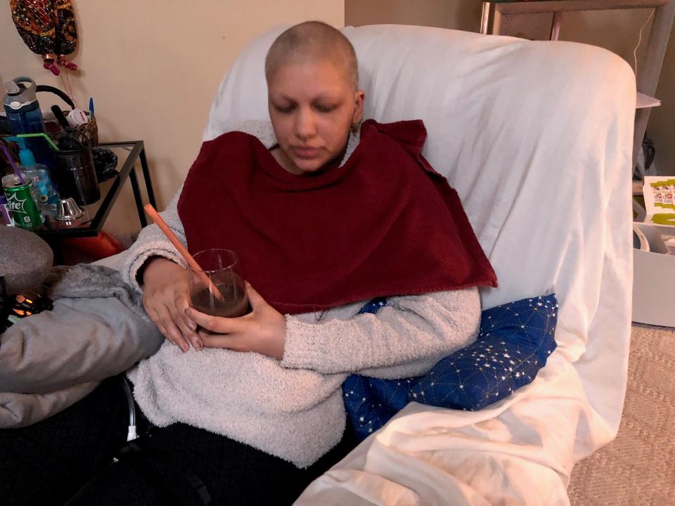 Sveta Prakash Desai rests after bilateral mastectomy surgery to treat her stage 3 breast cancer. Desai was diagnosed in October 2019, and underwent chemotherapy, radiation and surgery. Now 40, Desai is having her first child through surrogacy.