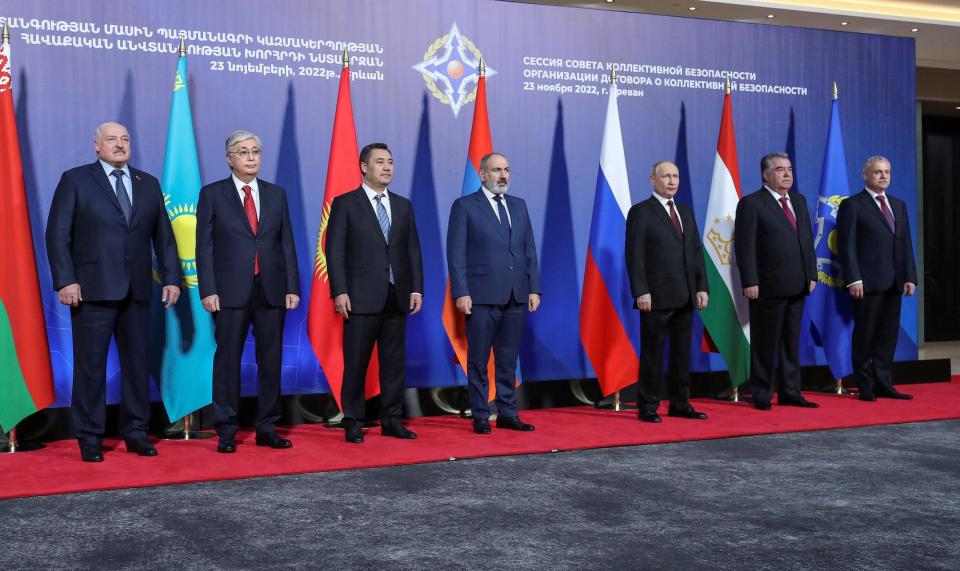 CSTO leaders in Yerevan, Armenia on November 23, 2022.