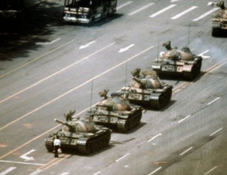 “Tank man” refers to the pro-democracy protestor who stood in front of Chinese government tanks in Tiananmen Square on 4 June, 1989 (Flickr)