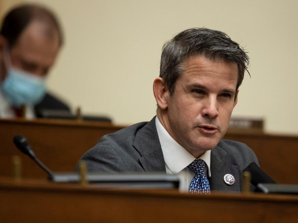 Republican Rep. Adam Kinzinger of Illinois during a hearing on Capitol Hill on March 10, 2021.