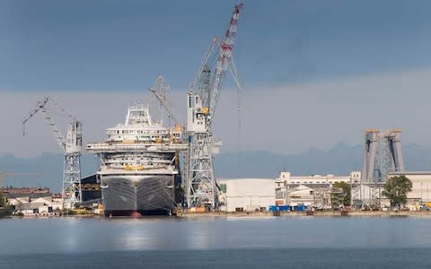 A shipyard in Monfalcone, Italy