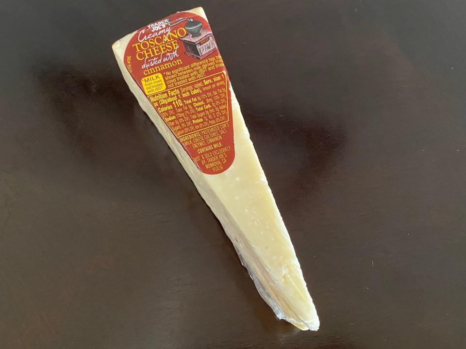 Narrow triangle of Trader Joe's cheese