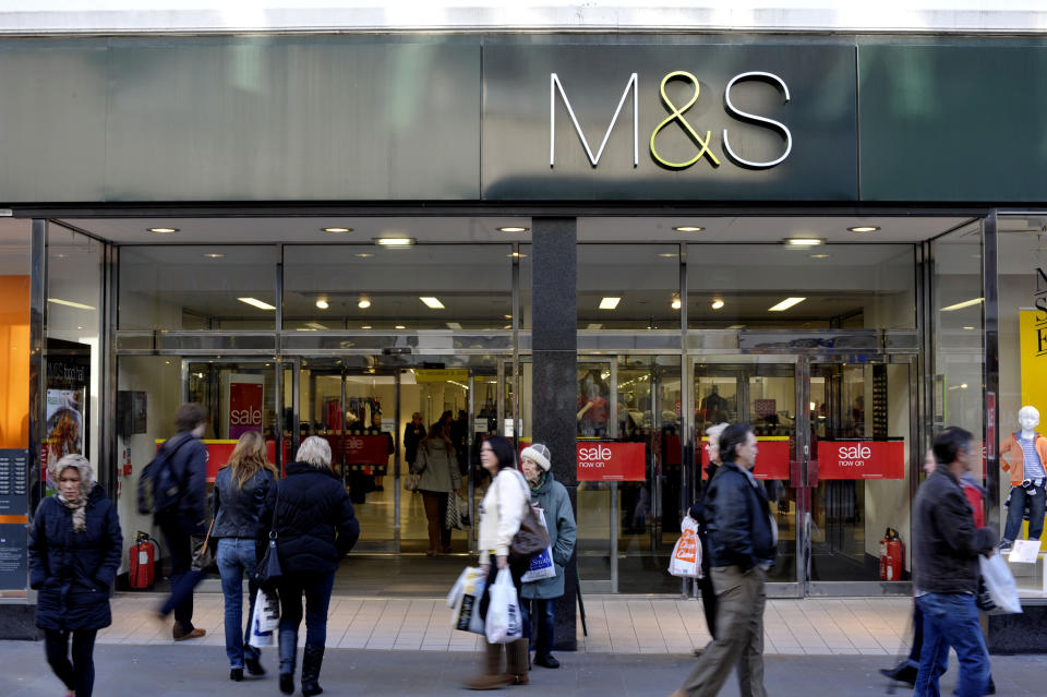 General view of a Marks and Spencer store in Swindon, Wiltshire as Marks &amp; Spencer tonight revealed a bigger-than-expected slump in clothing sales over Christmas.