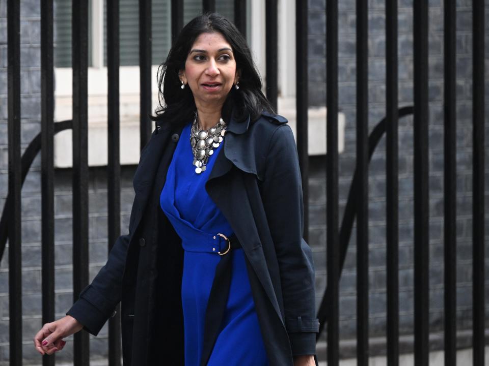 Suella Braverman, the attorney general, arrives at Number 10 Downing Street in March