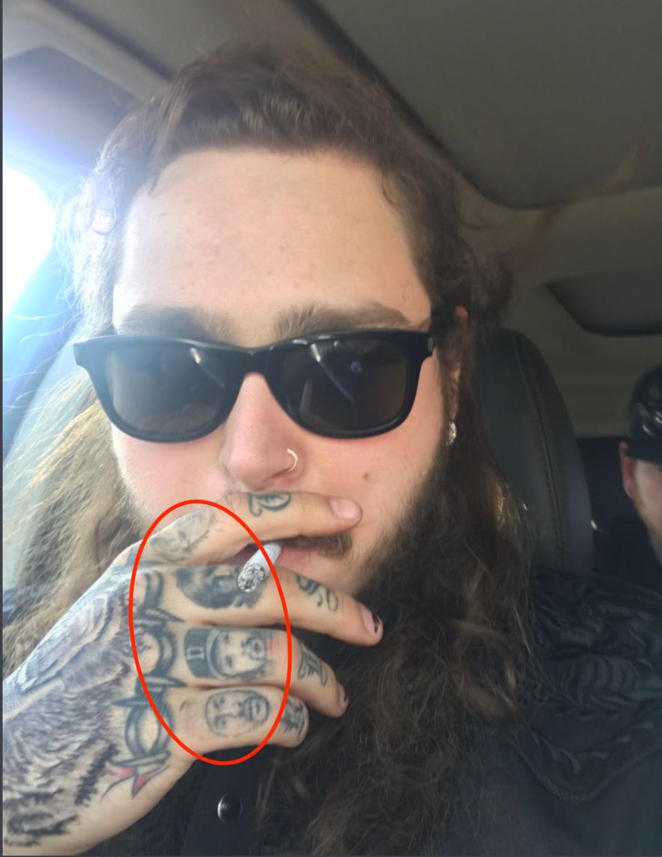 post malone hand tattoos