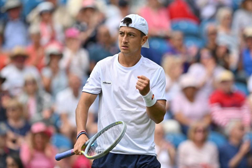 Ryan Peniston’s form on grass continued with victory over Holger Rune (AFP via Getty Images)