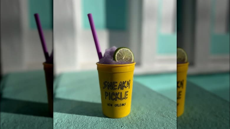 frozen drink in bar logo cup