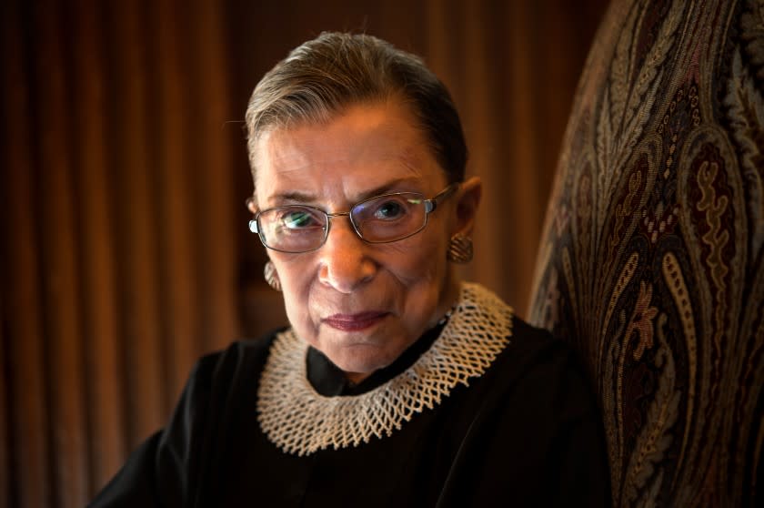 WASHINGTON, DC - AUGUST 30: Supreme Court Justice Ruth Bader Ginsburg, celebrating her 20th anniversary on the bench, is photographed in the West conference room at the U.S. Supreme Court in Washington, D.C., on Friday, August 30, 2013. (Photo by Nikki Kahn/The Washington Post via Getty Images)