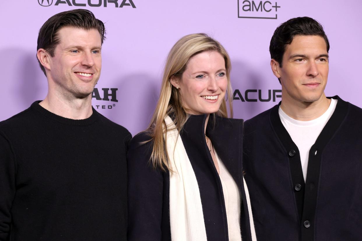 Matthew Reeve, Alexandra Reeve Givens and William Reeve attend the "Super/Man: The Christopher Reeve Story" Premiere during the 2024 Sundance Film Festival at The Ray Theatre on January 21, 2024 in Park City, Utah.