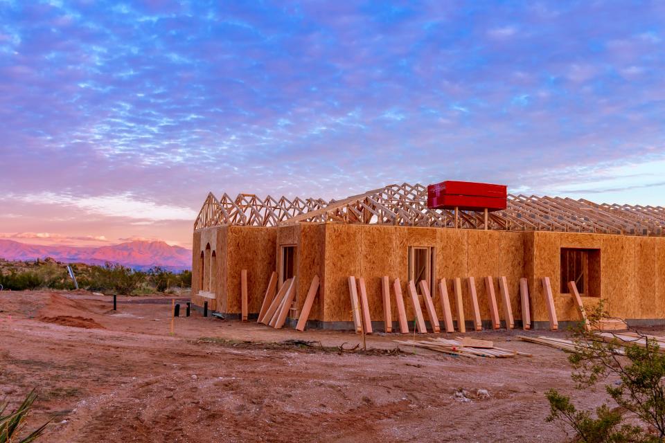 a half built house in phoenix desert