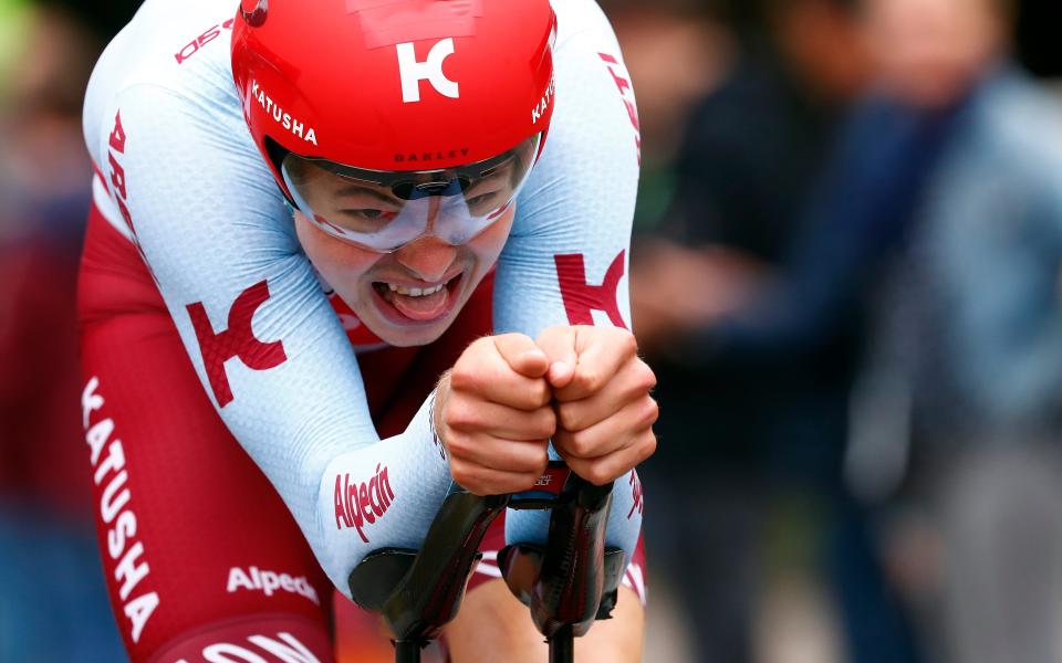 Harry Tanfield, who is currently racing at the Tour of Britain with his trade team Katusha-Alpecin, will feature in the team time trial mixed relay  - 2019 Getty Images