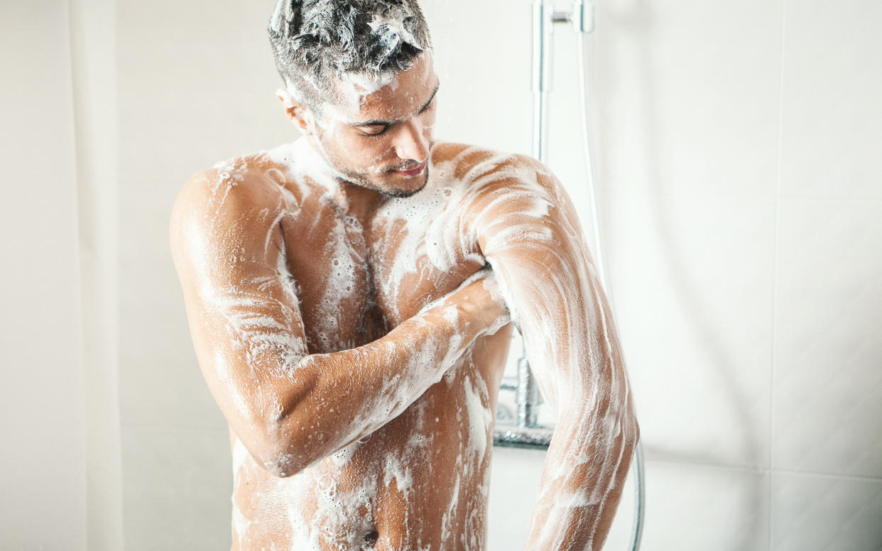 Experts clear up viral debate about antibacterial soap for body odor.